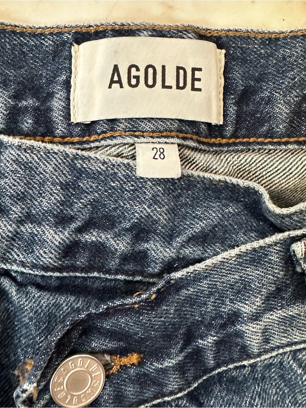 AGOLDE Criss Cross Jeans Size 28 High Rise Straight Leg Asymmetrical Waist Denim - Picture 5 of 7